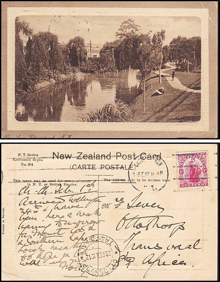 1919 Postcard from New Zealand to "OTTOSHOOP" - Great Postmarking