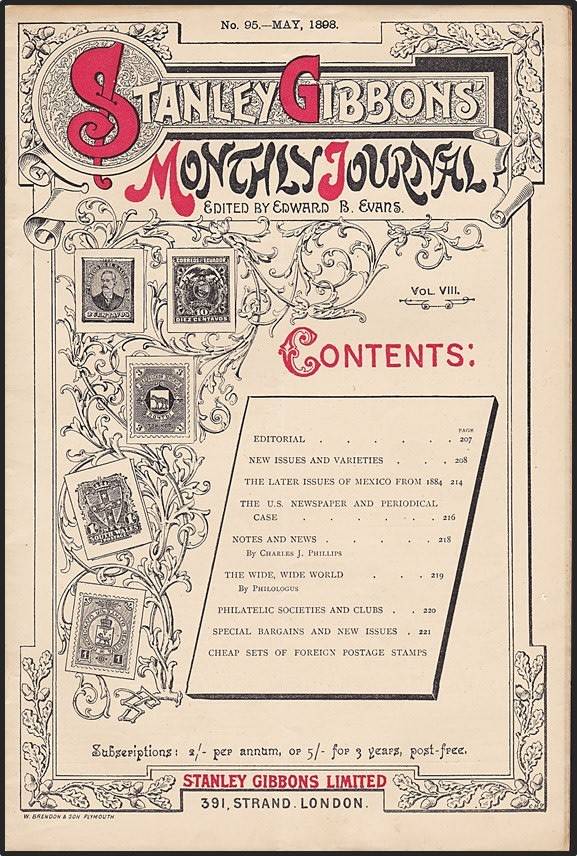 VERY SCARCE - 1898 COMPLETE Stanley Gibbons Monthly Journals x 3 - No.91/No.94/No.95