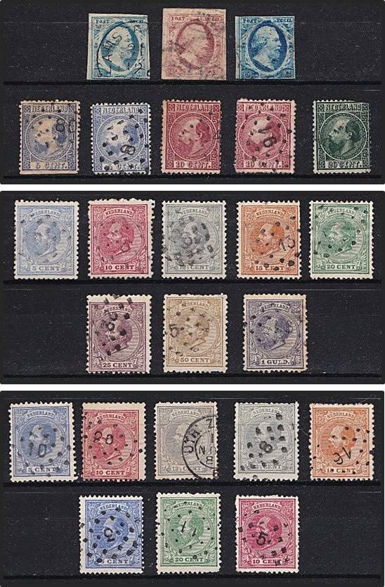 Early Netherlands Used Selection from first Imperf Issues, Shades, Varieties etc *** HIGH CV LOT **