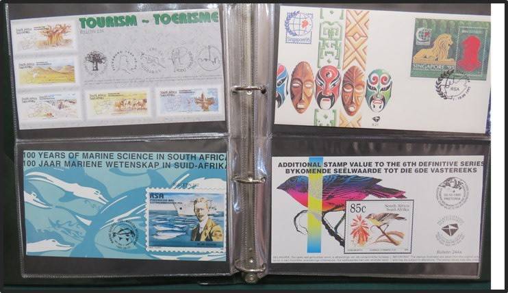 R.S.A. 6th Series Covers including Inauguration & COIN Covers (50+ Different Covers)  in Ringbinder