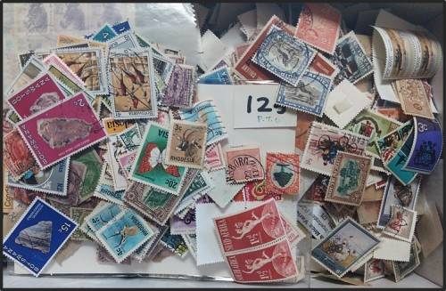 Scratchpatch World Mix in Shoebox - Mostly Off Paper - Stamp Packets, Approval Book etc