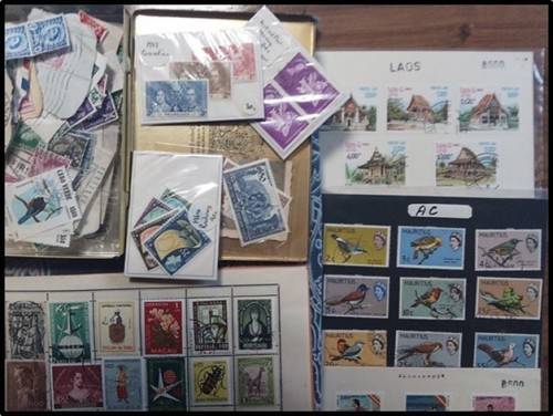 Scratchpatch World Mix in Shoebox - Mostly Off Paper - Stamp Packets, Approval Book etc
