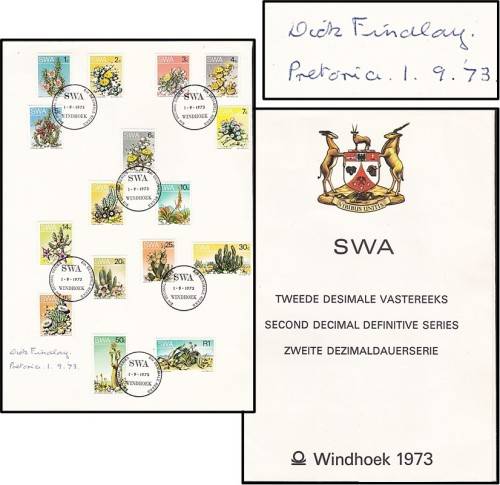 1973 SWA 2nd Definitive Folder Signed Artist:  DICK FINDLAY