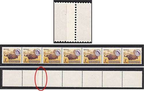 1966 Rhodesia 1d CC.131 UMM (**) Coil Strip & JOIN  *** UNLISTED ***