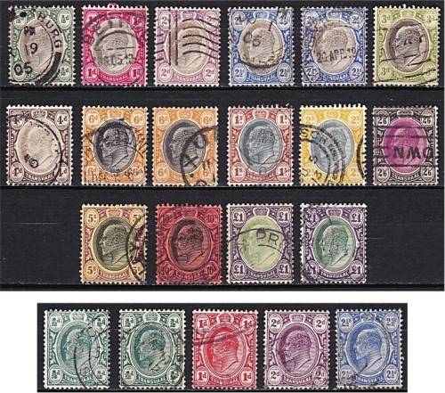 1904/9 TVL KEVII VFU Set CC.266/78 & VAR (BOTH POUNDS) *** CV  R2,700+ ***