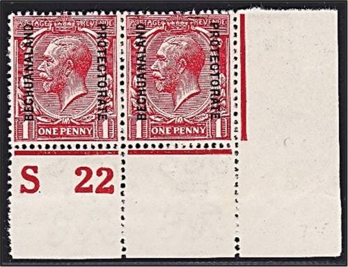 1913 Bechuanaland Protectorate UMM(**) 1d CC.72 Control Corner - Scarce!