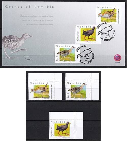 Fresh 2023 Namibian Crakes UMM(**) Set & FDC *** 2023 Issue ***