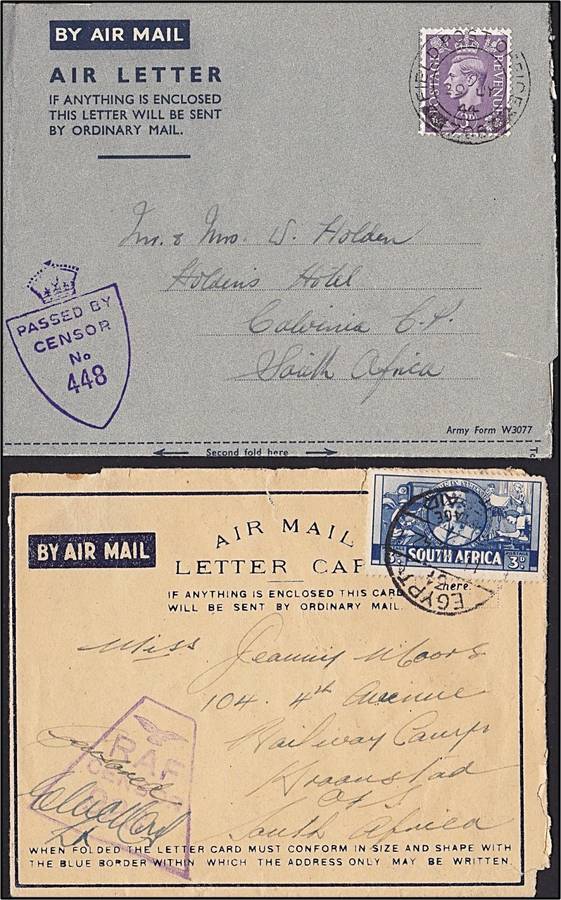 WWII Era Postal History Items: Censored Cachets, On Service etc *** Nice Study Lot ***