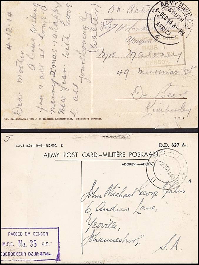 WWII Era Postal History Items: Censored Cachets, On Service etc *** Nice Study Lot ***