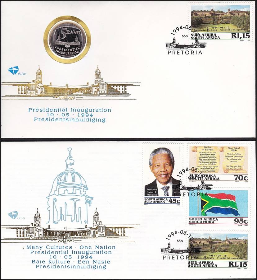 1994 Inauguration COIN Cover & Mandela Cover