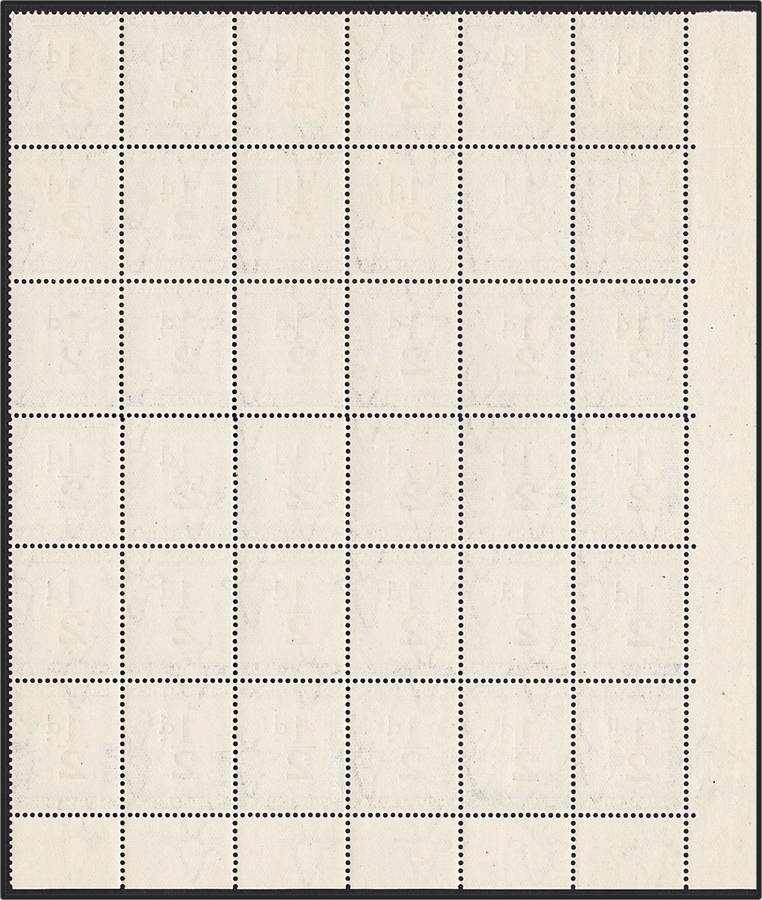 1932/42 Union ½d PD CC.22 UMM(**) Sheet Number Block of 36 - Minor Var  *** CV  R2,520+ ***