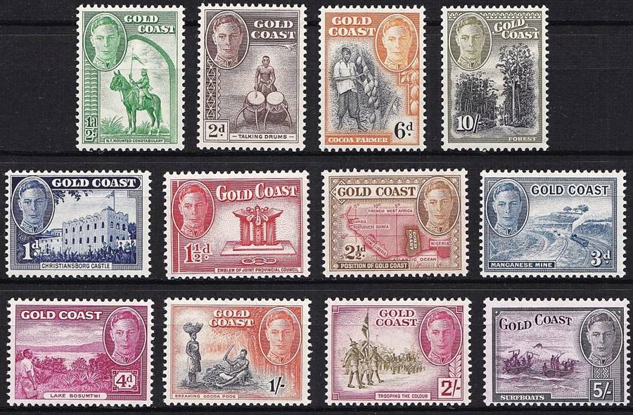 1948 Gold Coast KGVI SG.135/146 Full MM(*) Set  @ CV  R1,700+