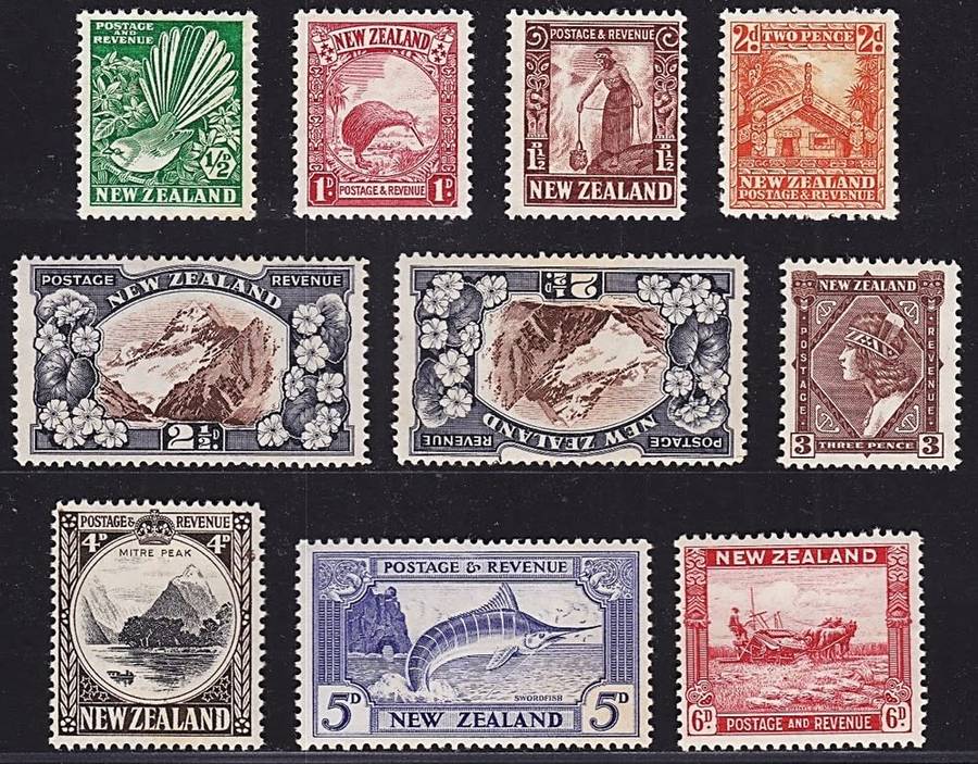 1936/42 New Zealand MM(*) S/Set to 6d (2½d Inv Wmk)  @ CV  R3,950+