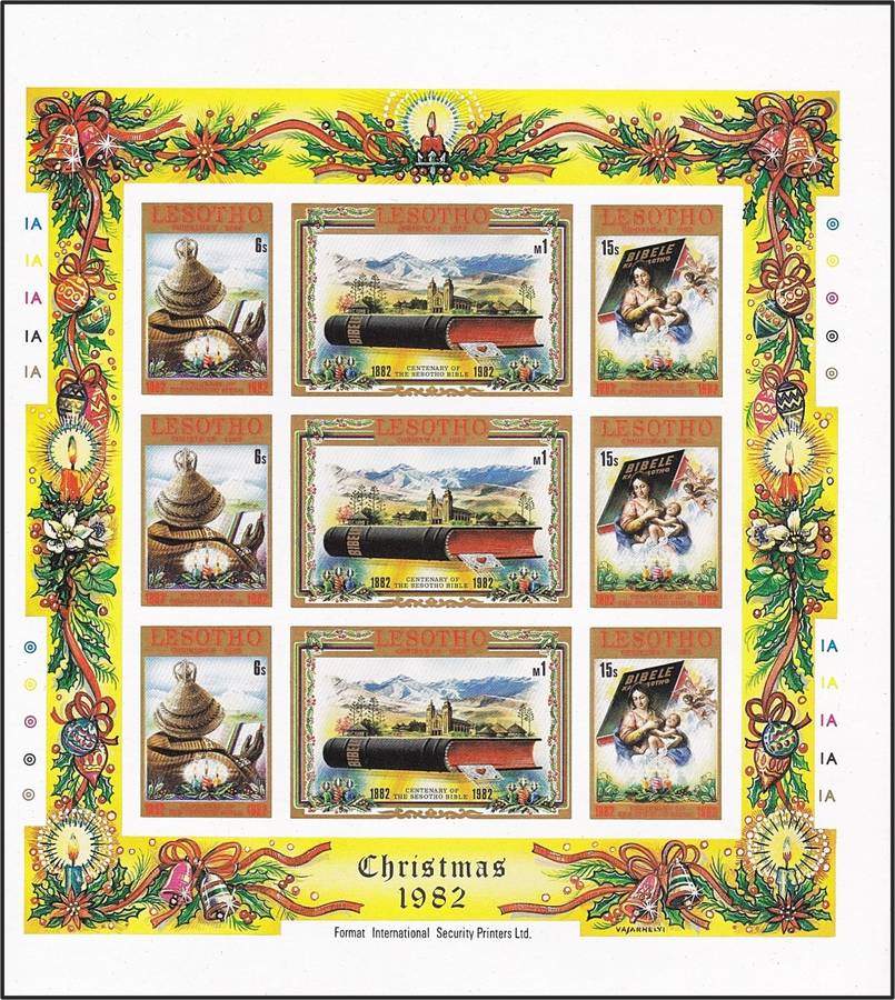 1982 Lesotho - Centenary of Sesotho Bible UMM(**) IMPERF Minisheet - Scarce Item