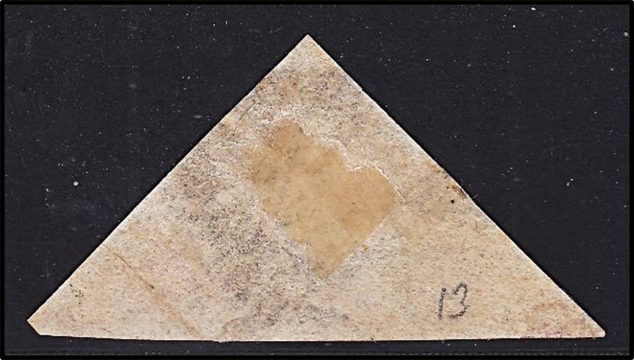 1853 CoGH 1d Triangle Pale Rose CC.5a, 3 x Margins @ CV  R10,000