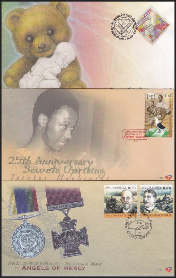 2001 RSA FDCs No.7.8-7.35 Selection @ CV  R1,478