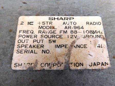 SHARP CAR RADIO WITH 2 PANASONIC SPEAKERS INCLUDED