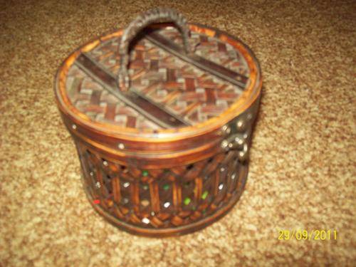 one wooden bowl