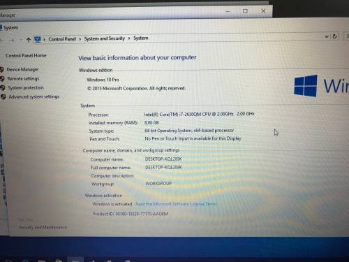 HP PAVILION DV6 CORE i7- 2.0GHZ, 8GB RAM, 750GB HDD, 1GB GRAPHICS, 15.6" DVDWR WIN 10 BAG,