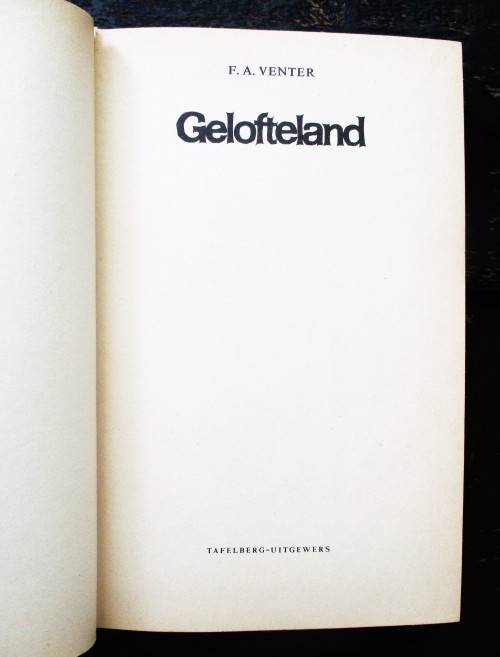 Gelofteland - F.A. Venter