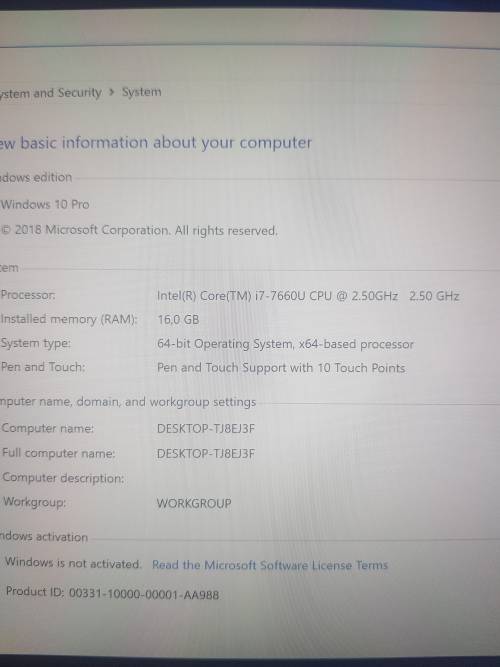 Microsoft Surface Pro 1796 ** Core i7 7660U**16GB Ram**512SSD HD ( Cracked Glass )