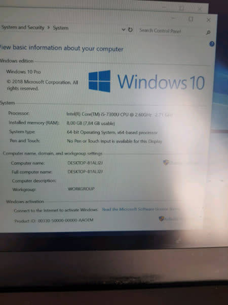 LENOVO THINKPAD T470 **CORE I5 7th Gen**8GB DDR4 RAM**512SSD**