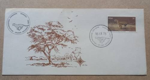 FDC RSA, World Environmental and Conservation Year, number 2.15a (3c cheetah)