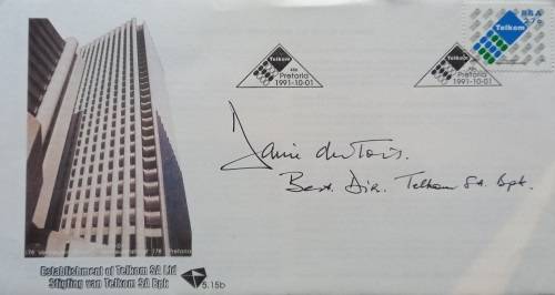 RSA FDC Establishment of post Office no 5.15b signed by Managing Director Jannie du Toit