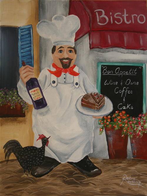 DEBRA ROUSSEAU  "The French Chef 3" original  direct from artist