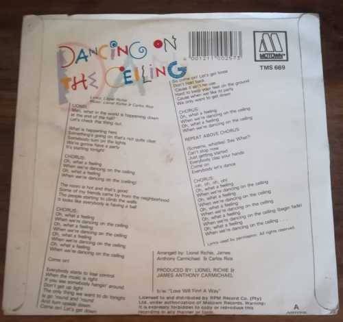 LIONEL RICHIE - DANCING ON THE CEILING 45RPM RECORD
