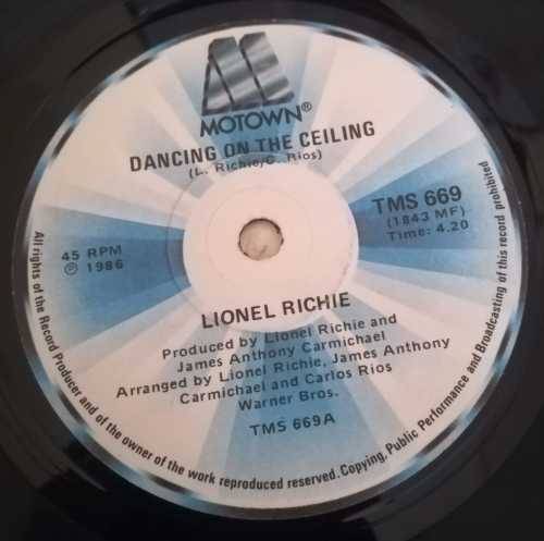 LIONEL RICHIE - DANCING ON THE CEILING 45RPM RECORD