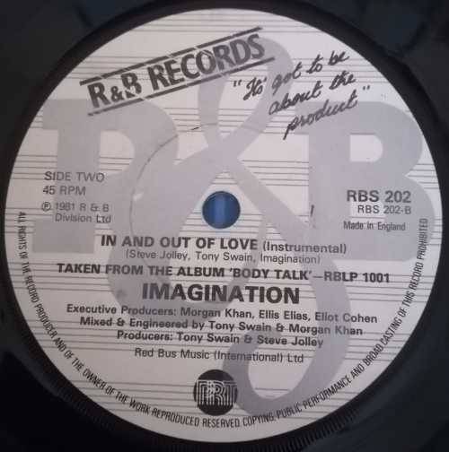 IMAGINATION - IN AND OUT OF LOVE 45RPM RECORD