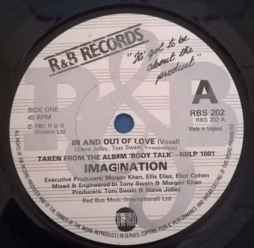 IMAGINATION - IN AND OUT OF LOVE 45RPM RECORD