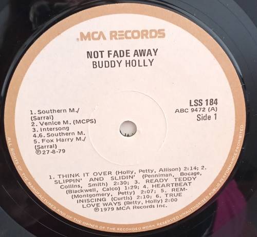 Buddy Holly - Not Fading Away LP Vinyl Record