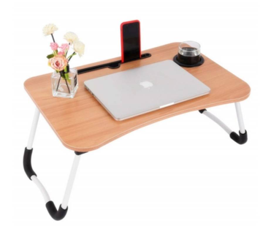 Convenient Folding Small Table Lazy Bed Table Desk Folding Computer Table (Black colour)