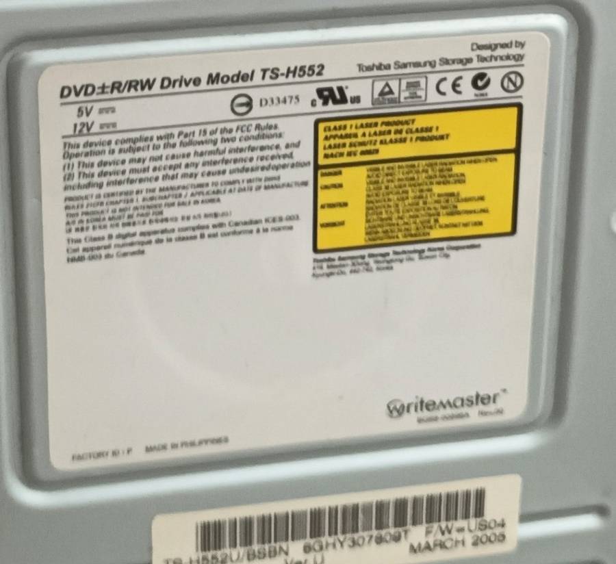 SAMSUNG  Writemaster DVD R/RW Drive