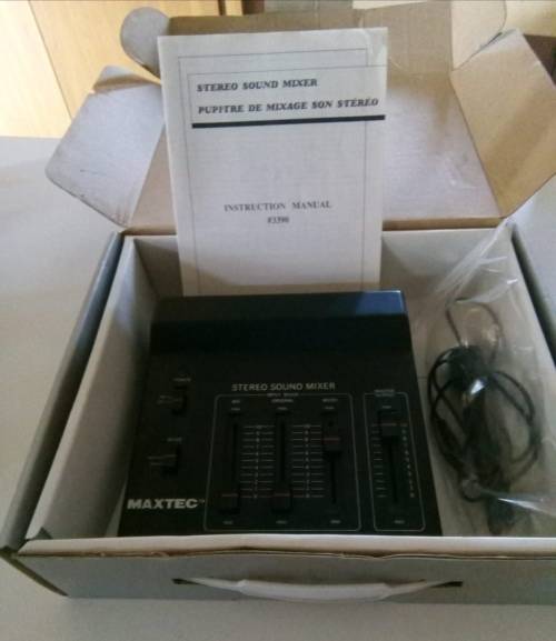 Vintage Brand New Maxtec Stereo Sound Mixer. With Dynamic Microphone.
