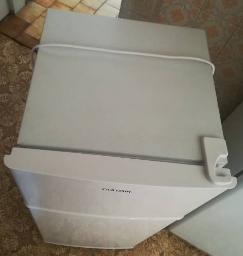 GOLDAIR 130liter doubledoor refrigerator. Like new. Length 102cm. Width 40cm. (NO DELIVERY)