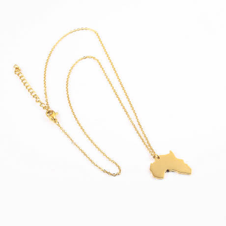 Africa map pendant and necklace