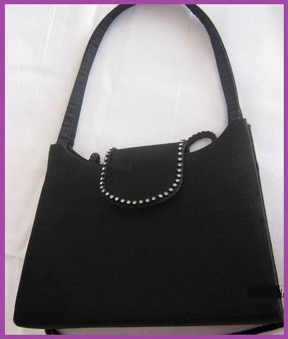 Satin Evening Bag with Diamante