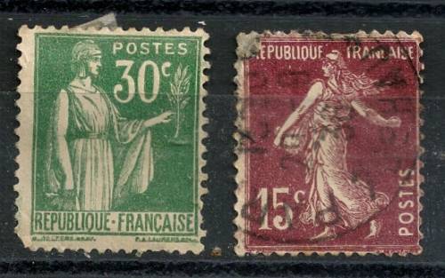 France stamps x2 mix around 1925