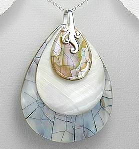 Gorgeous Sterling silver and shell pendant