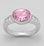 Monnalis Pink Topaz solid sterling silver ring