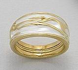 Monnalis Solid sterling silver with 14ct gold plating ring