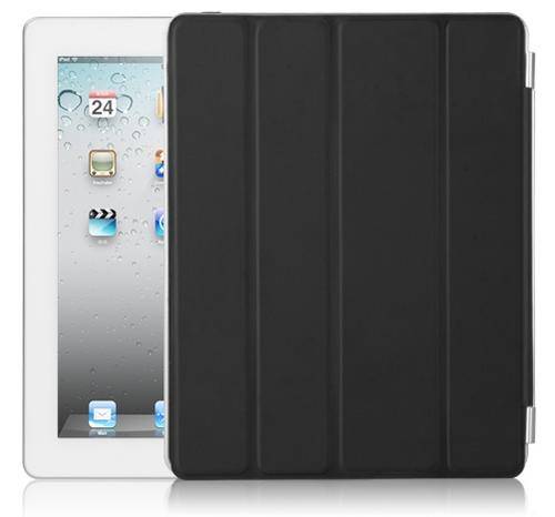 iPad 2 Smart Cover Polyurethane Leather in Black "Free Insured Shipping"