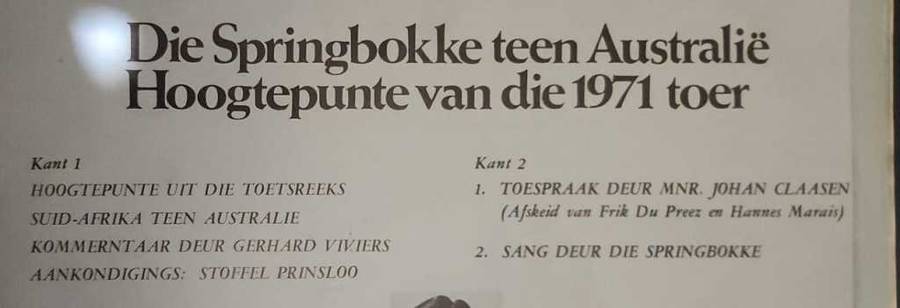 Lp / Vinyl Die Springbokke Teen Australie, Hoogtepunte van die 1971 Toer