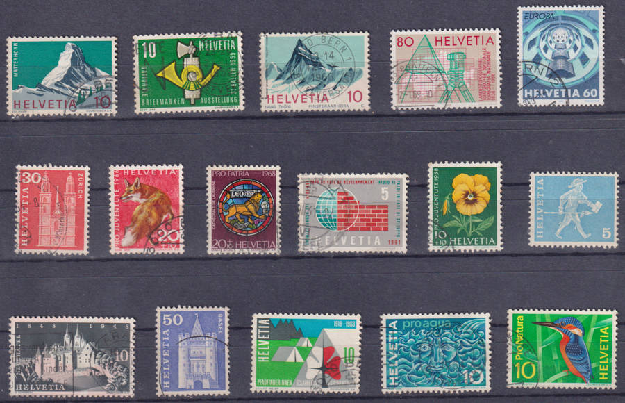 Stamps Switzerland mixed card - Card not included