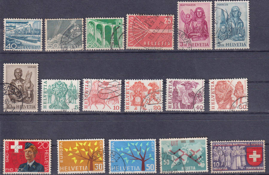 Stamps Switzerland mixed card