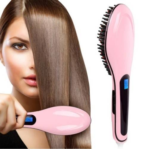 Electric Hair Straightener Comb Hot Iron Brush Auto Fast Hair Massager Tool