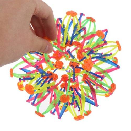 Expanding Ball Toy Multiple Color Sphere Rainbow Ring Stretch Expanding Ball